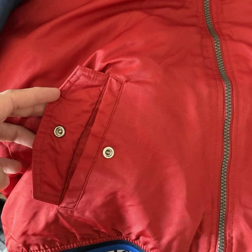 Levi’s Bomber Jacket Coat Boys Sz XL 13-15 Yrs Red White Blue Retro Flag Preppy‎